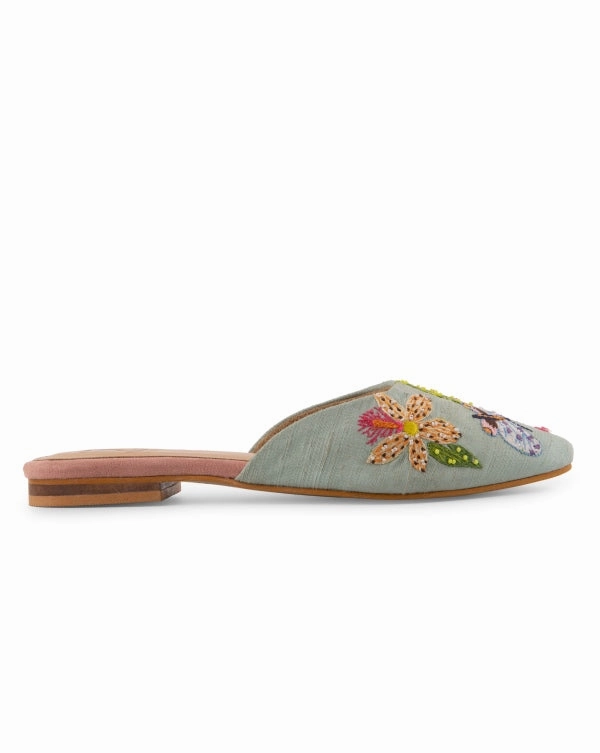 Chunky Heel Mule Shoes Lakeside Morning : Mules