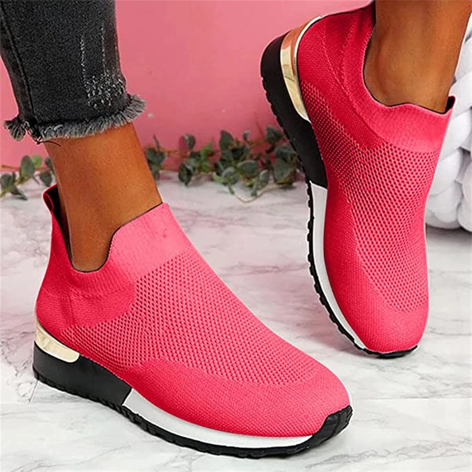 Best Slip On Waterproof Work Boots Lausiuoe Slip On Sneakers Women Wide Width Walking Tennis Shoes Running Casual Comfortable Mesh Athletic Gym Sock Shoes