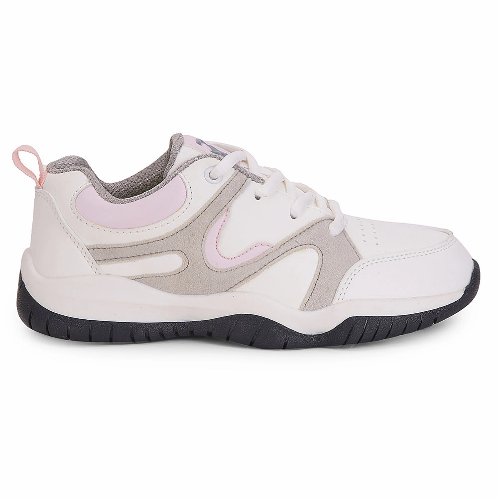 Leap7x Light Grey Sports Lacing Running Shoes For Kids CANON-2E By Liberty Children's Running Shoes