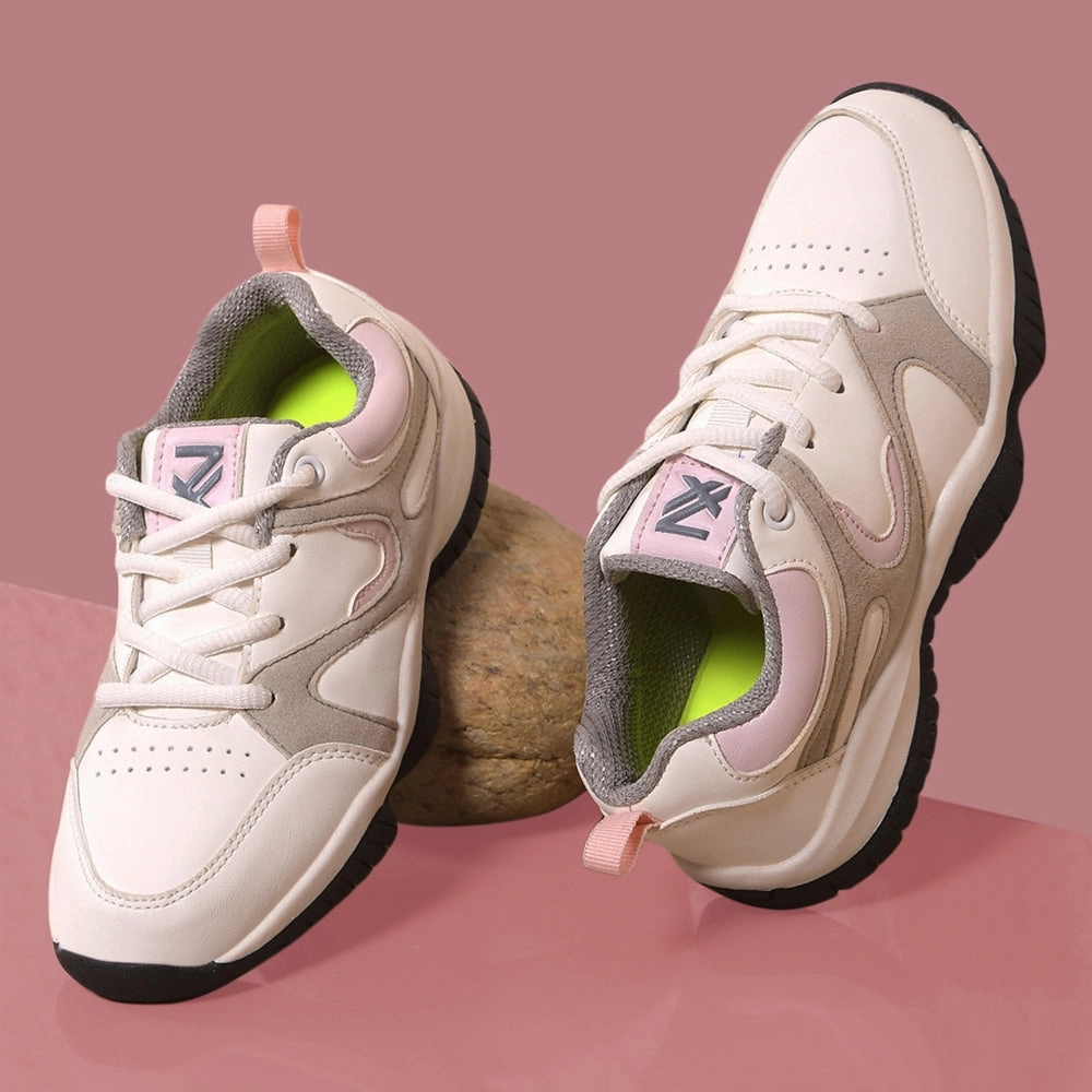 Bouncy Running Shoes Leap7x Light Grey Sports Lacing Running Shoes For Kids CANON-2E By Liberty