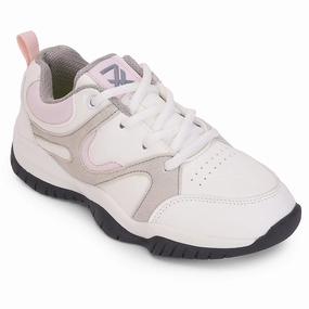 Soccer Running Shoes Leap7x Light Grey Sports Lacing Running Shoes For Kids CANON-2E By Liberty