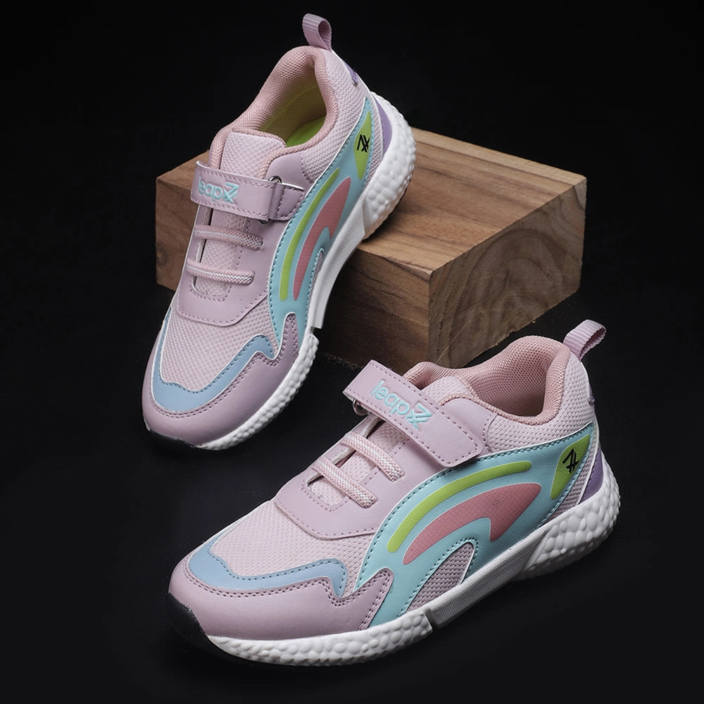 Dynasoft Tektrel V1 Trail Running Shoe Leap7x Peach Sports Non Lacing Shoes For kids CARRY-07V By Liberty