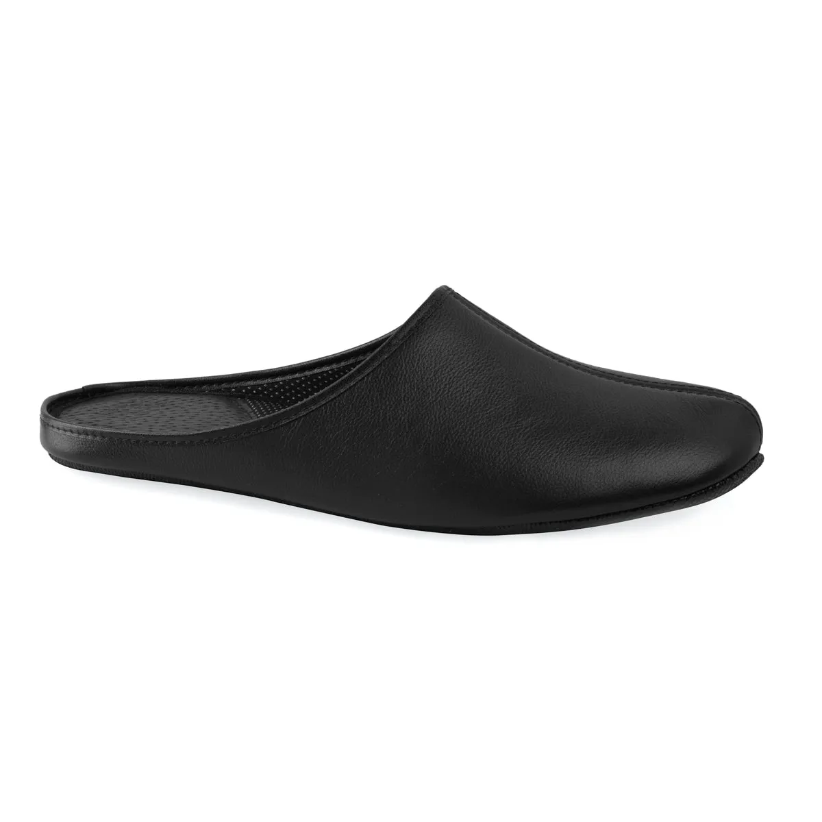 Golden Slippers Leather Slippers Snna - Black