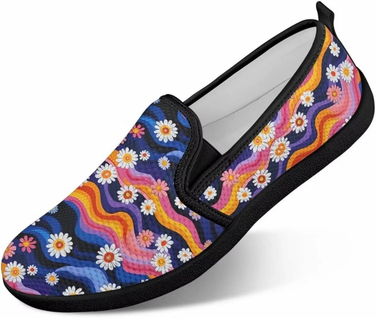 Spray Climbing Shoes Fashion Barefoot Walking Shoe Womens Casual Slip On Loafers Breathable Anti-Slip Camping Shoes with EVA Sole for Cycling US 6-11 Black Sole