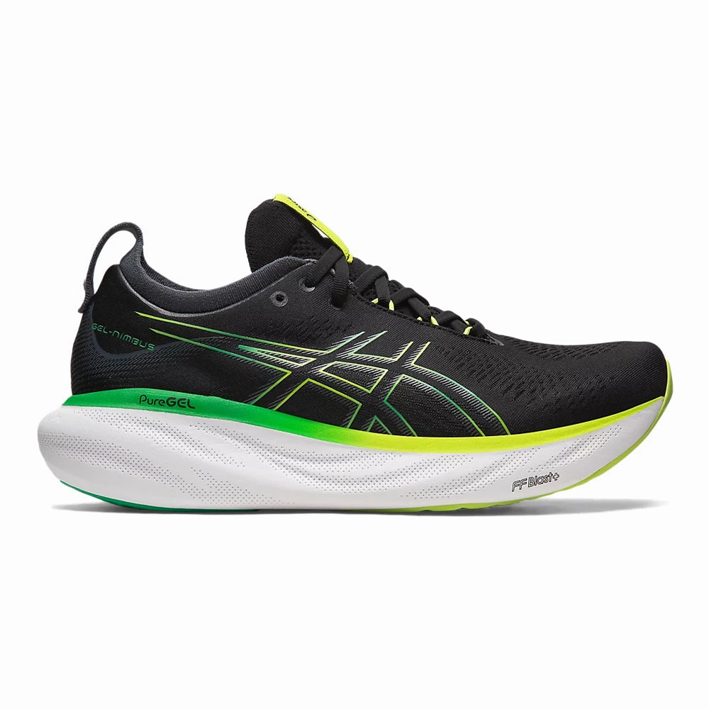 Men's Asics Gel-Nimbus 25, Black/Lime Zest, 14 D Medium Asics Gel Venture 9 Running Shoe