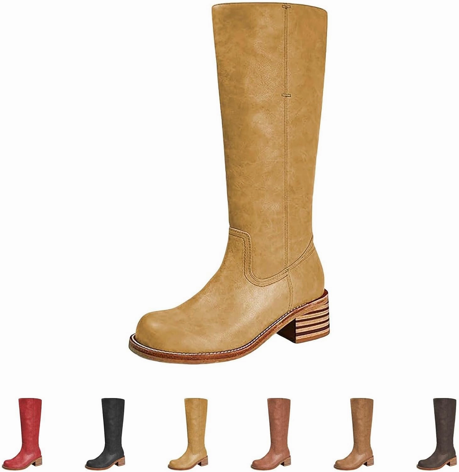 Long Boots for Women Wide Calf over Knee High Boots High Heeled Long Boots Womens Boots Size 5 Wide Calf Flareblock Suede Knee High Boots