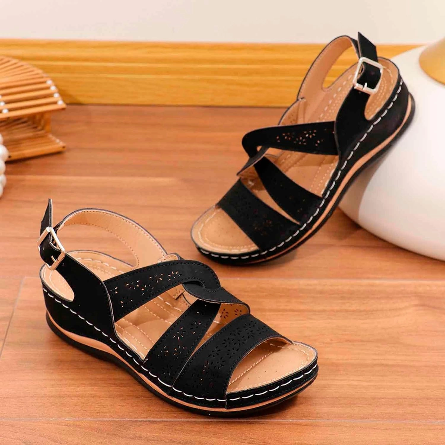 Women's Wedge Sandals Summer Open Toe Platform Espadrilles Casual Comfortable Walking Shoes for Outdoor Beach Top Shoes For Tennis