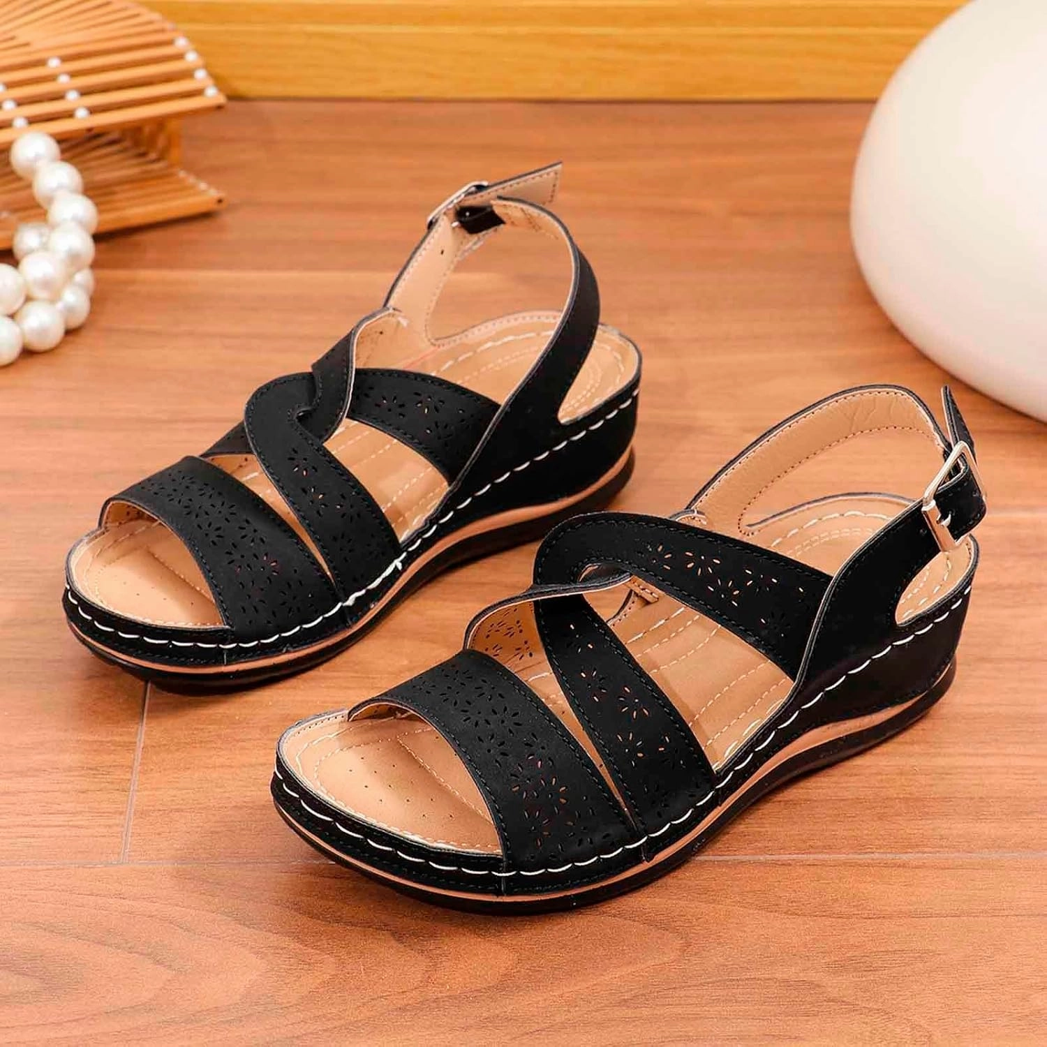 Tennis Outdoor Shoes Women's Wedge Sandals Summer Open Toe Platform Espadrilles Casual Comfortable Walking Shoes for Outdoor Beach