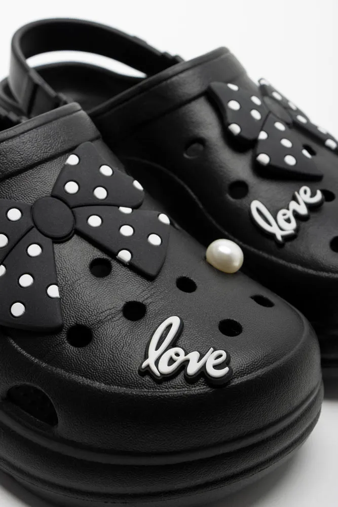 Wedge Clogs With Strap Love Clogs Black