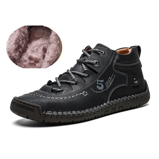 Luxury Leather Shoes Men Sneakers Trainers Lace-up Flats Driving Casual Comfort Loafers handmade sewing Footwear