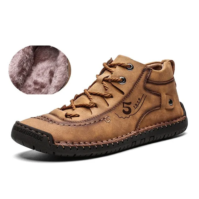 Luxury Leather Shoes Men Sneakers Trainers Lace-up Flats Driving Casual Comfort Loafers handmade sewing Footwear