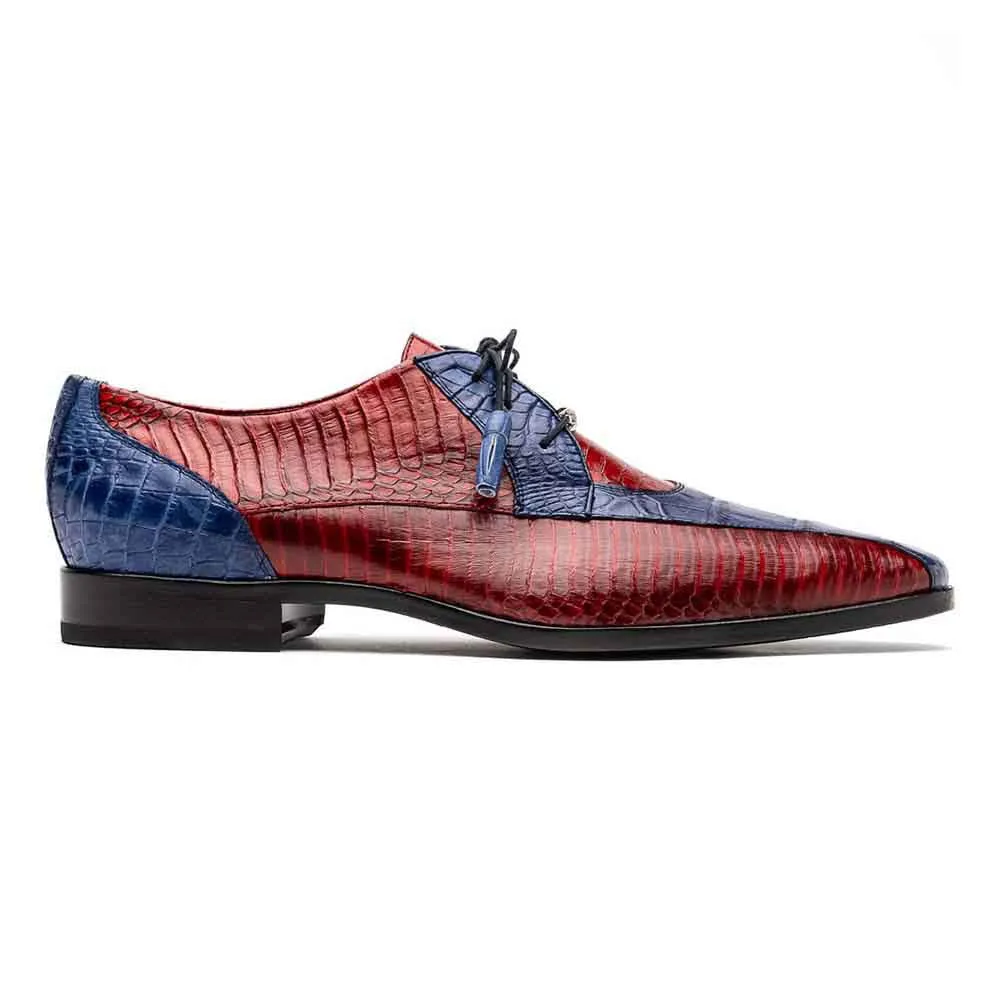 Dress Clog Shoes Marco Di Milano Moncalieri Dress Derby Navy/Red Alligator and Cobra Shoes