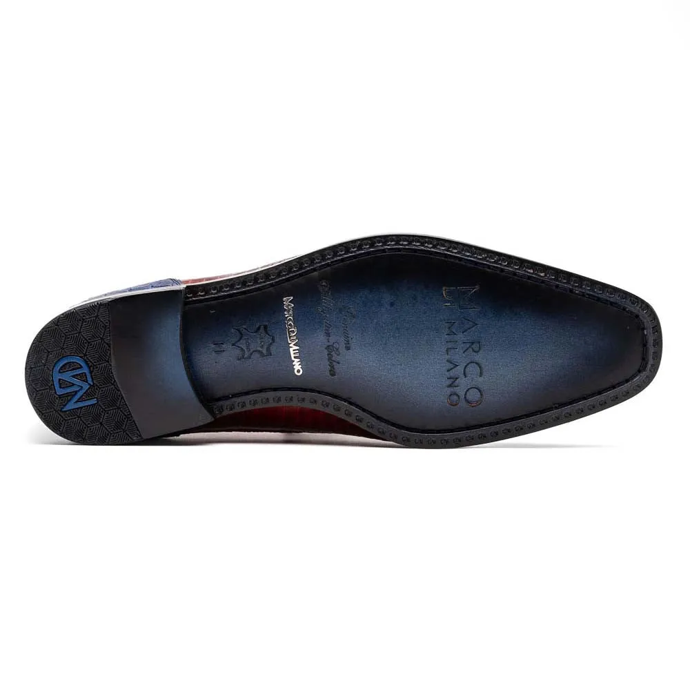 Dress Shoe Size Chart Marco Di Milano Moncalieri Dress Derby Navy/Red Alligator and Cobra Shoes