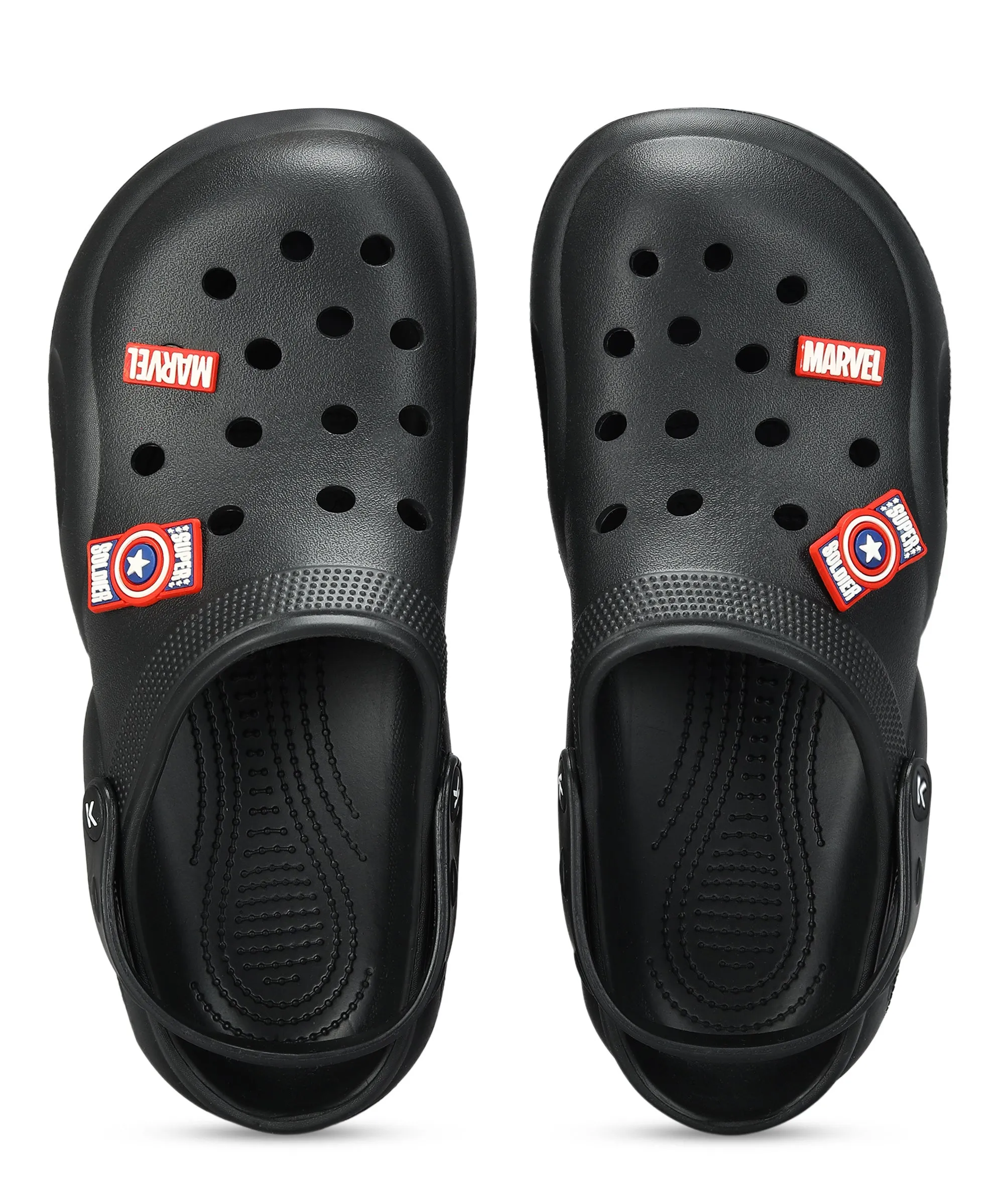 Dreamwalker Clogs Marvel Captain America EVMK10923 Men's Casual Black Clogs | Stylish Waterproof, Lightweight Clogs for Men with Durable Anti-Skid Sole | Ideal for Outdoor Use