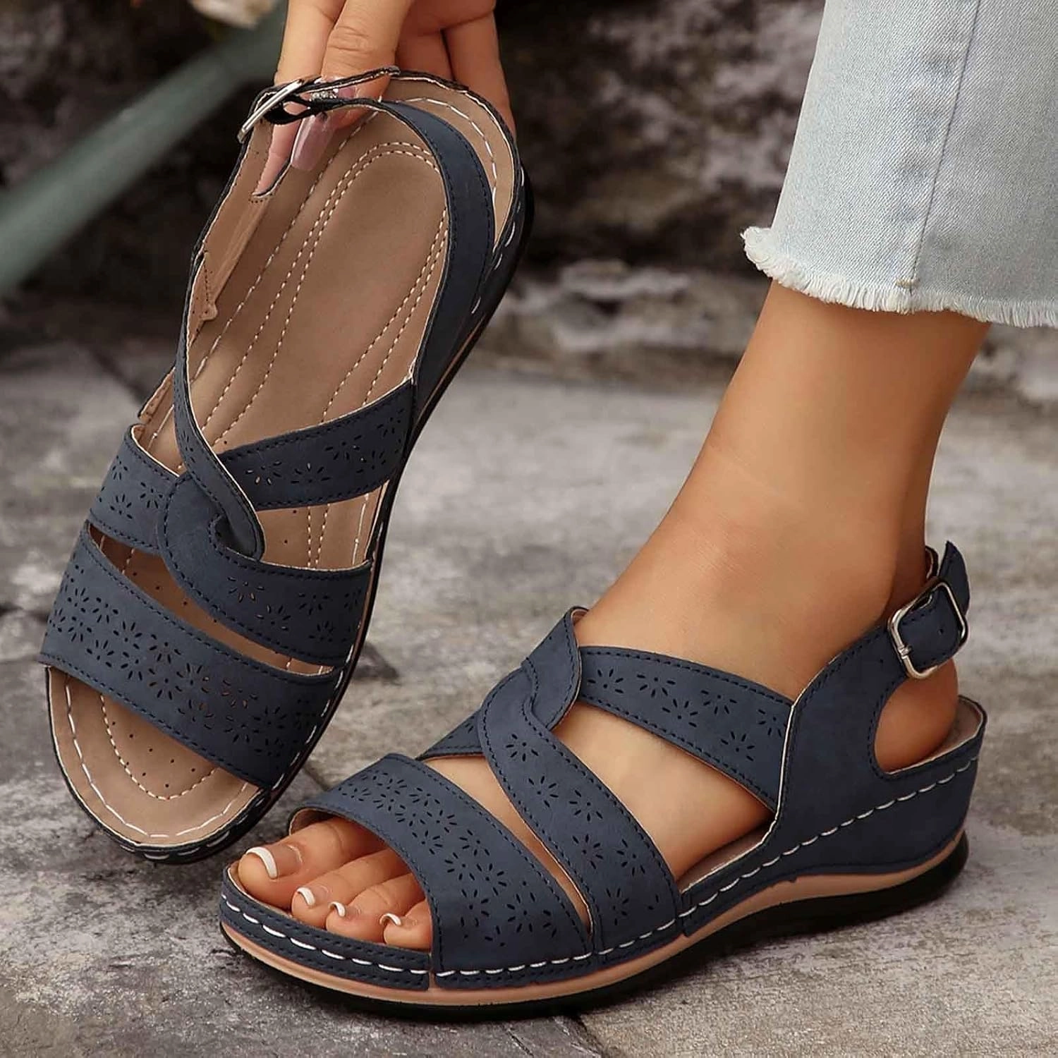 Boxing Shoes For Training Women's Wedge Sandals Summer Open Toe Platform Espadrilles Casual Comfortable Walking Shoes for Outdoor Beach