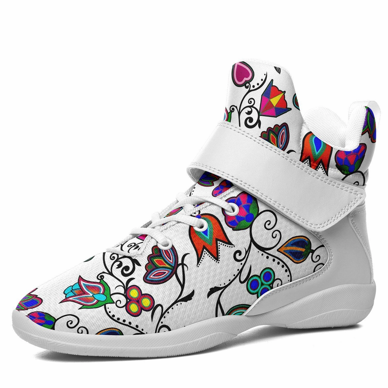 Indigenous Paisley White Kid's Ipottaa Basketball / Sport High Top Shoes Lou Williams Basketball Shoes Review