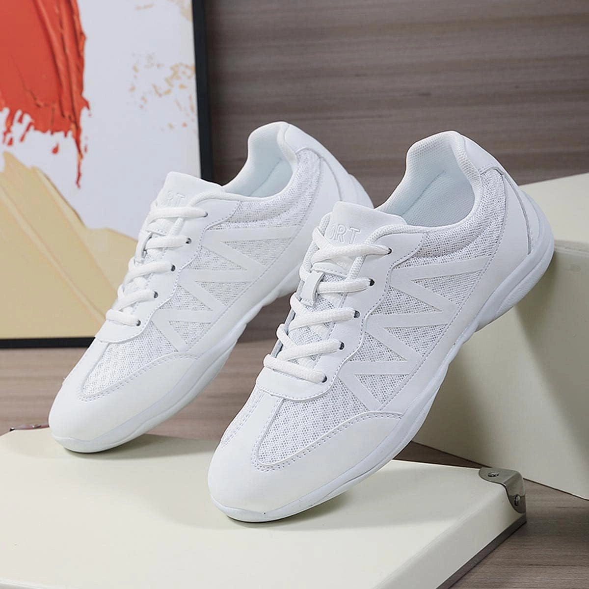 Shoes Volleyball Mid-top Volleyball Shoes Meidiastra Womens Cheerleading Shoes Girls Cheer Shoes White Cheerleading Sneaker School Yoga Gymnastics Training Shoes