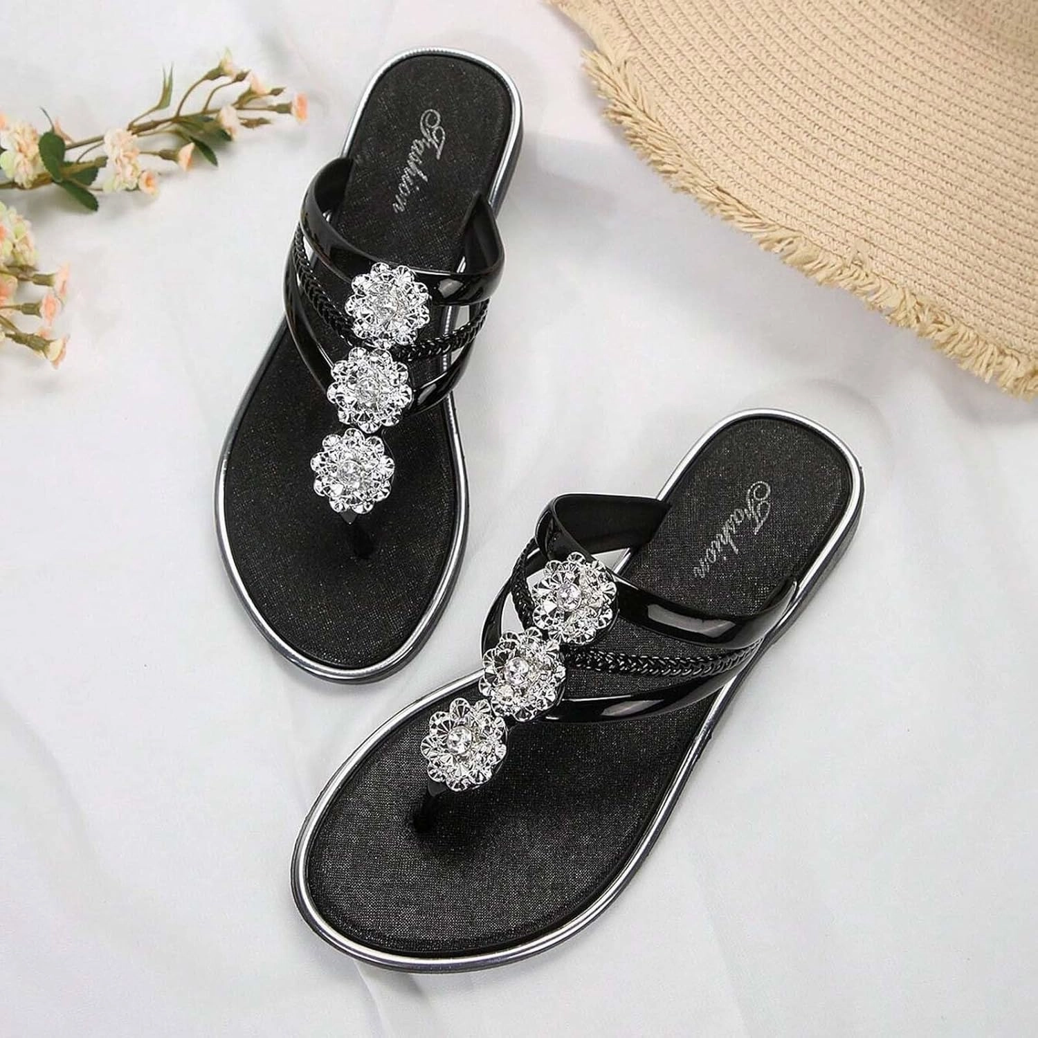 Flip Flop Joi Memory Foam Flip Flops for Women,Yoga Sandals Women,Summer Beach Flat Casual Thong Cushion Sandals Slip Vacation Shoes Sandalias De Mujer