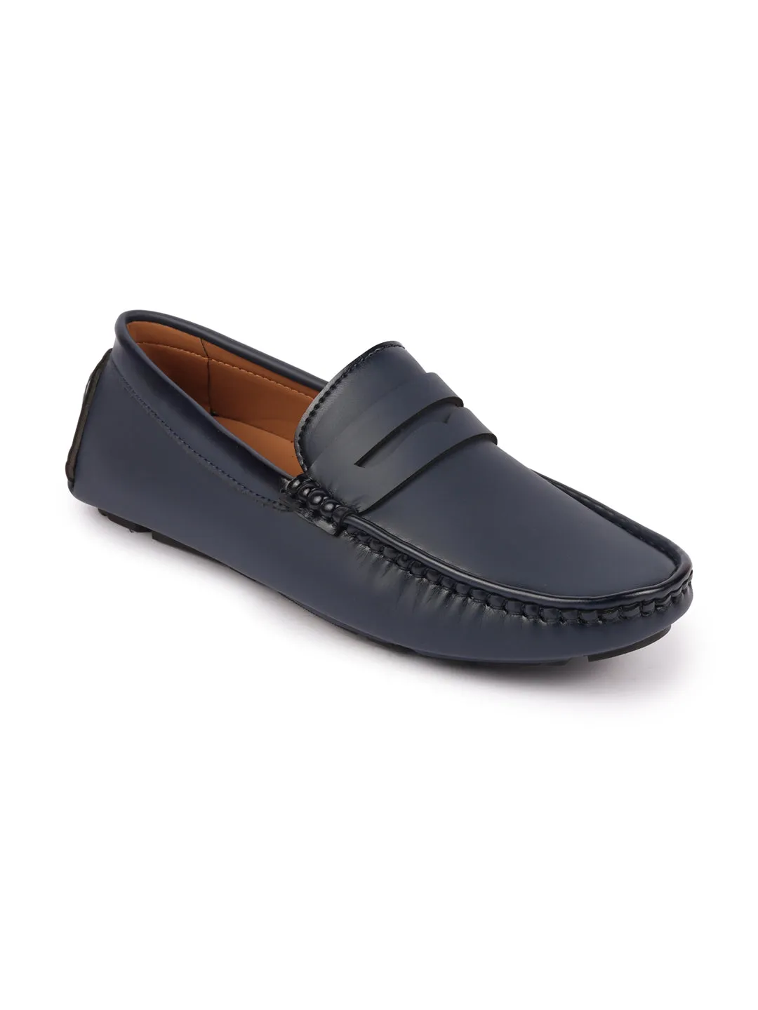 Men Blue Hand Stitched Comfort Loafer and Moccasin Shoes Ssense Loafers