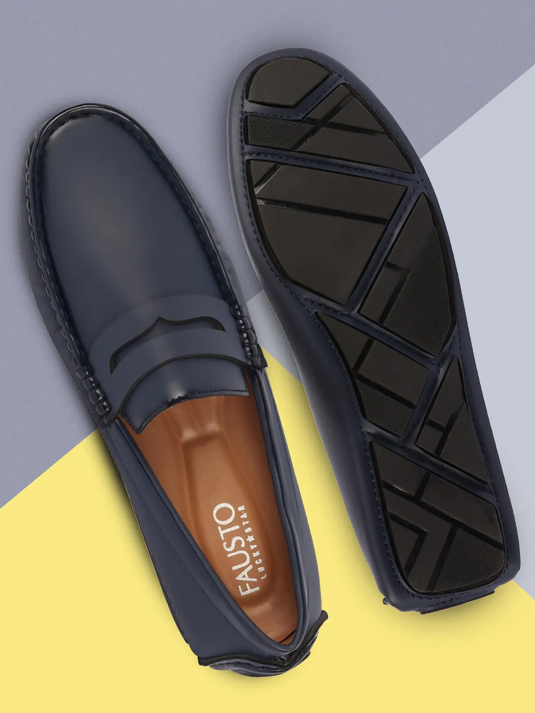 Men Blue Hand Stitched Comfort Loafer and Moccasin Shoes Indian Loafers