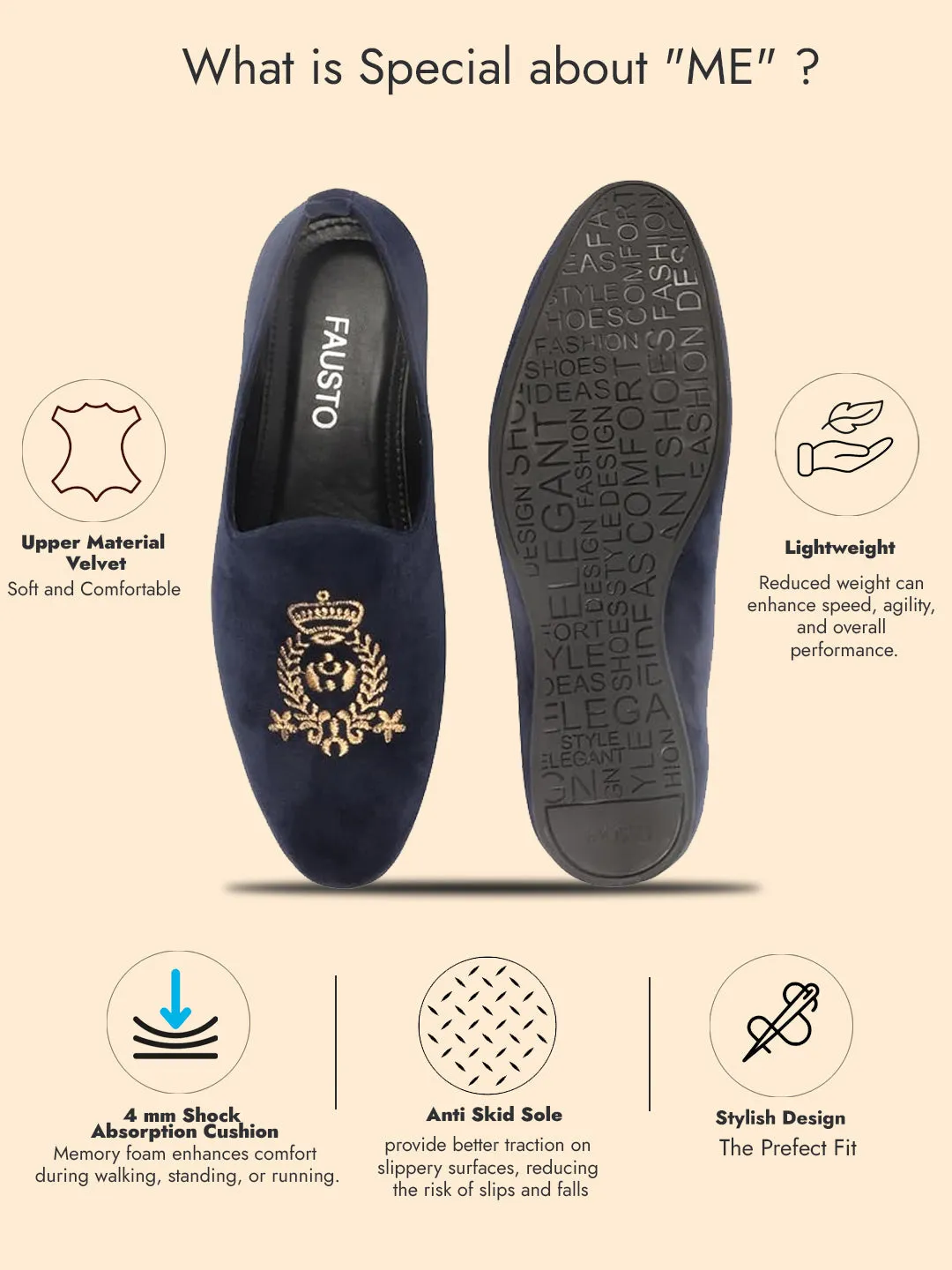 Santoni Loafers Men Blue Velvet Embroidery Design Party Casual Loafer Shoes