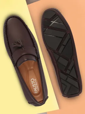 Men Brown Driving Outdoor Tassel Loafer and Moccasin Shoes Massimo Dutti Loafers