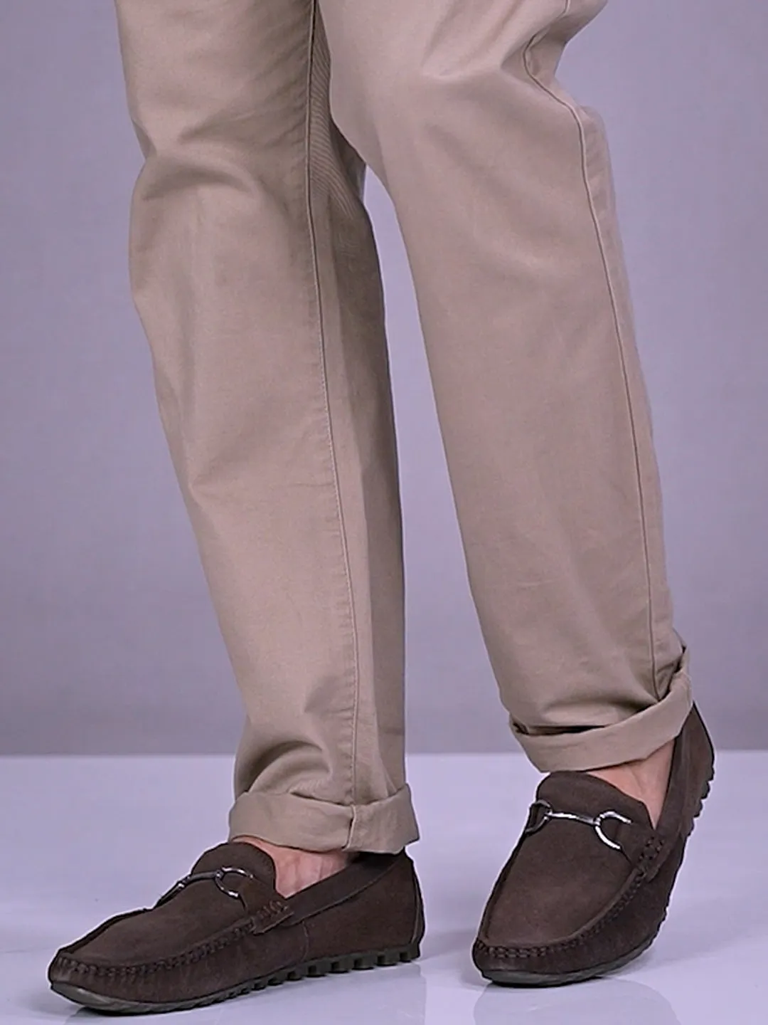 Hnm Loafers Men Brown Horsebit Buckle Suede Leather Slip On Driving Loafers