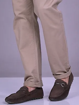 Men Brown Horsebit Buckle Suede Leather Slip On Driving Loafers Orthofeet Loafers