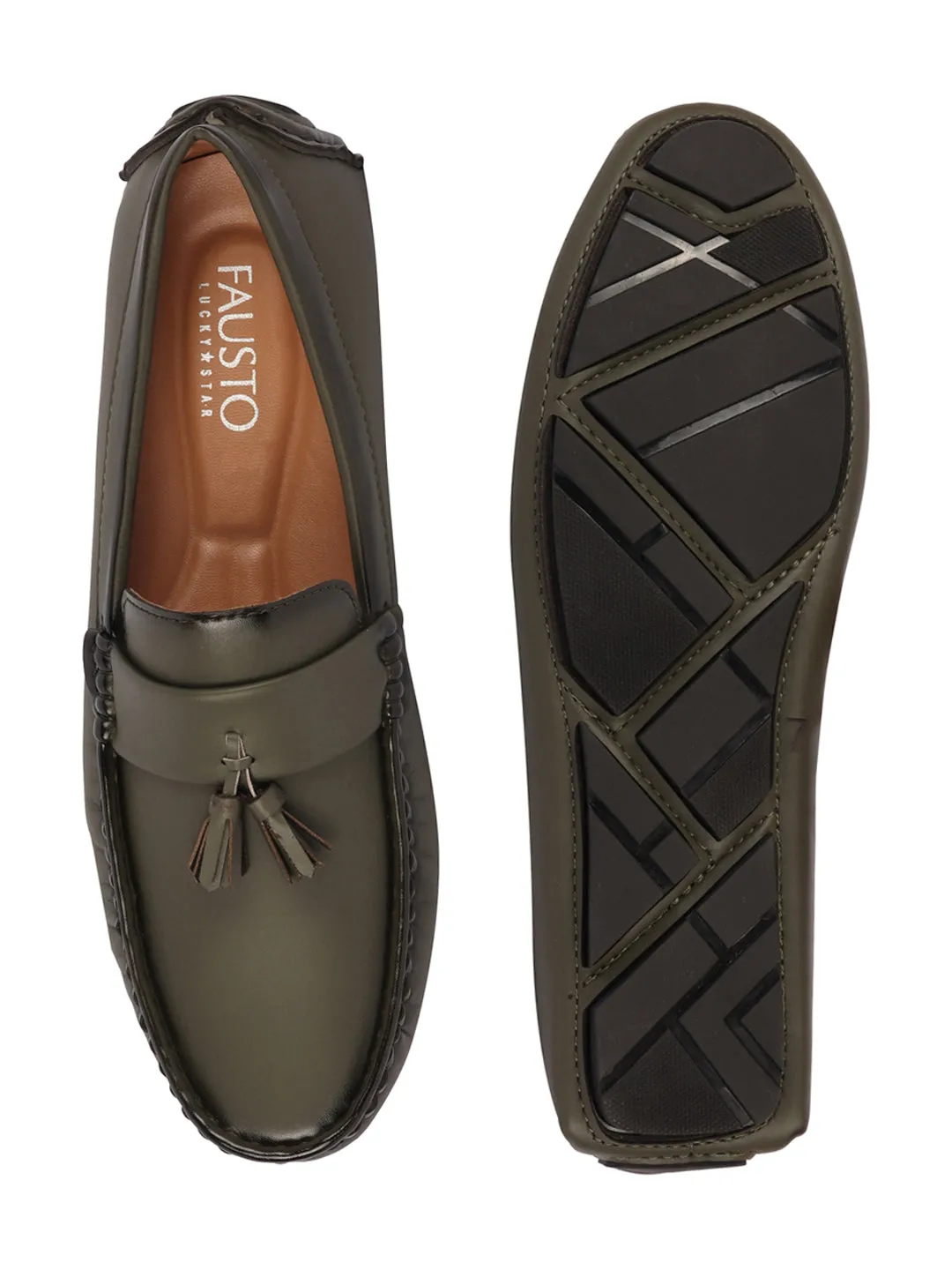 Shop Slingback Heeled Loafers Men Olive Driving Outdoor Tassel Loafer and Moccasin Shoes