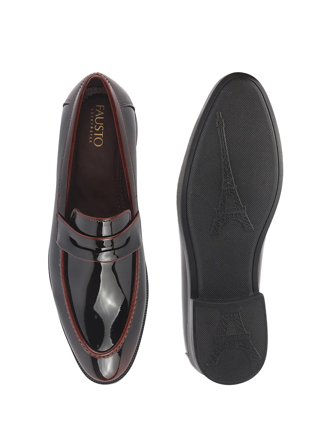 Men Pink Classic Patent Leather Party Formal Slip On Shoes|Extra Cushioned Insole Tuxedo Loafers for Wedding, Reception, Cocktail|Slip Resistant Lightweight Sole High Heel Porn Photos