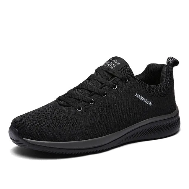 Men Running Shoes Breathable Male Comfortable Mesh Lace-up Sport Shoes Trend Lightweight Flexible Soft Outdoor Walking Sneakers