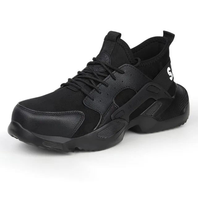 Men Safety Shoes Boots Steel Toe Puncture-Proof Work Sneakers Breathable Boots Men Shoes Indestructible Work Safety Boots That Are Good For Walking On Concrete