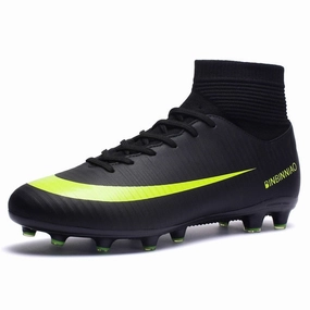 Men Football Boots Soccer Cleats Boots Long Spikes TF Spikes Ankle High Top Sneakers Soft Indoor Turf Futsal Child soccer Shoes Grinch Shoes Nike