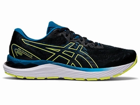 Men's Asics Gel-Cumulus 23, Black/Glow Yellow, 9.5 D Medium Asics Running Shoes High Arch