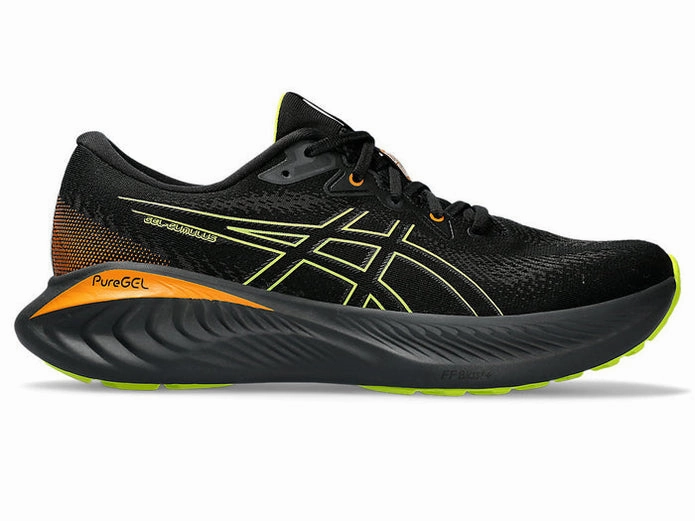 Asics Shot Put Shoes Men's Asics Gel-Cumulus 25 Gtx, Black/Neon Lime, 12 D Medium