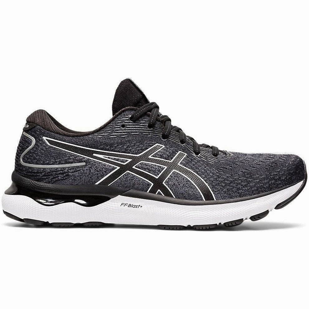 Asics Carbon Plated Shoes Men's Asics Gel-Nimbus 24, Black/White, 10.5 4E Extra Wide