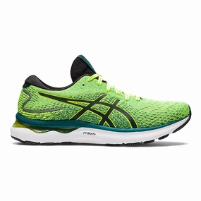 Chunky Asics Shoes Men's Asics GEL-Nimbus 24, Safety Yellow/Black, 11.5 D Medium