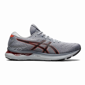 Men's Asics GEL-Nimbus 24, Sheet Rock/Cherry Tomato, 10 2E Wide Comparable To Asics Novablast 4