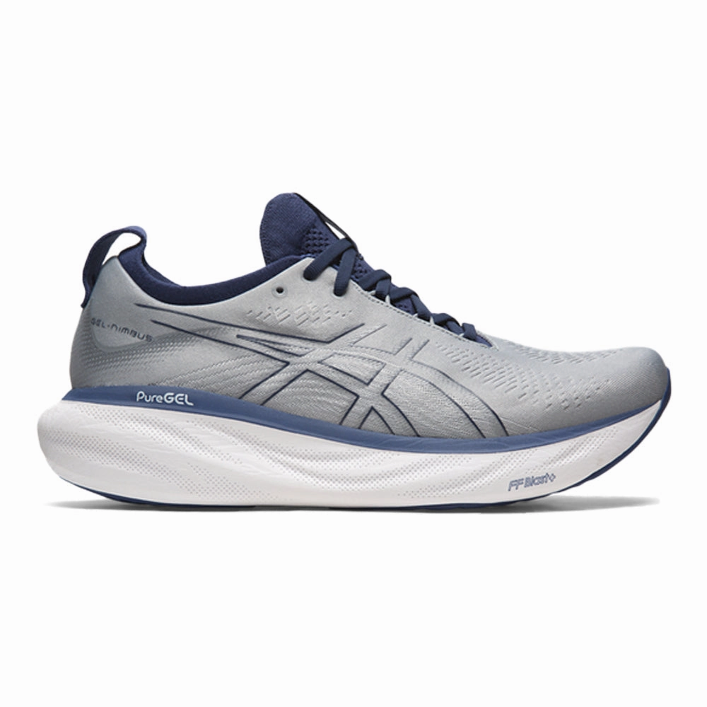 Men's Asics Gel-Nimbus 25, Sheet Rock/Indigo Blue, 7 4E Extra Wide Asics Gel-contend 9 Running Shoe