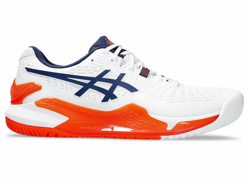 Men's Asics Gel-Resolution 9, White/Blue Expanse, 11 2E Wide Best Price On Asics Shoes