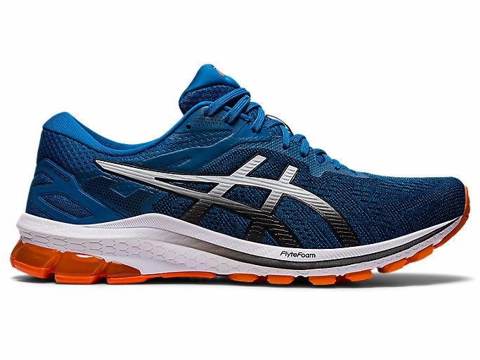 Field Hockey Turf Shoes Asics Men's Asics GT-1000 10, Reborn Blue/Black, 9.5 D Medium