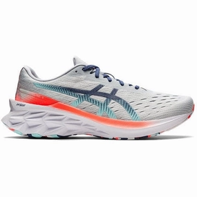 Men's Asics Novablast 2, Glacier Grey/Thunder Blue, 11 D Medium Asics Platform Tennis Shoes