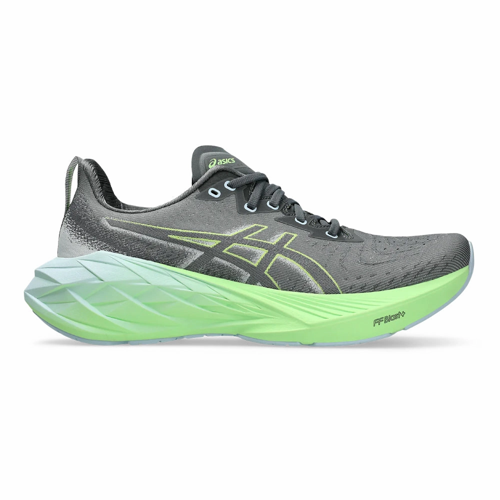 Men's Asics Novablast 4, Steel Grey/Electric Lime, 12 D Medium Asics Gel Nimbus Similar Shoes