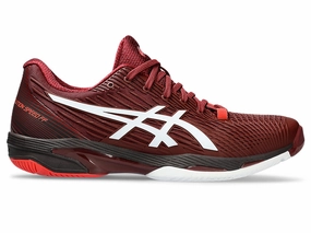 Asics Vibram Shoes Men's Asics Solution Speed FlyteFoam 2, Antique Red/White, 10.5 D Medium