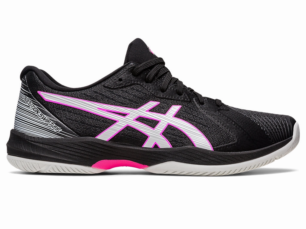 Asics Gel Resolution 6 Tennis Shoe Men's Asics Solution Swift FlyteFoam, Black/Hot Pink, 12 D Medium