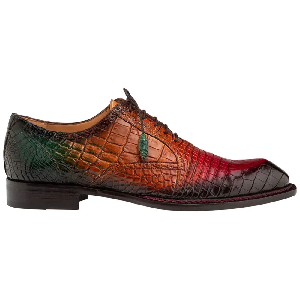 Allen Edmonds Dress Shoe Mezlan of Spain Genuine Alligator Skin Multi-tone Derby MARBLE (USA Men Size)
