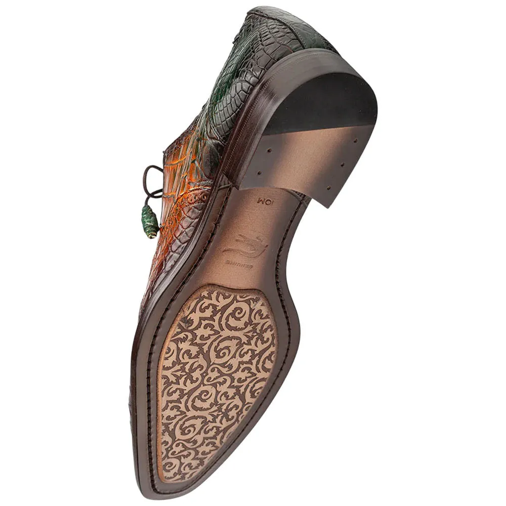 Dress Shoes Sale Mezlan of Spain Genuine Alligator Skin Multi-tone Derby MARBLE (USA Men Size)