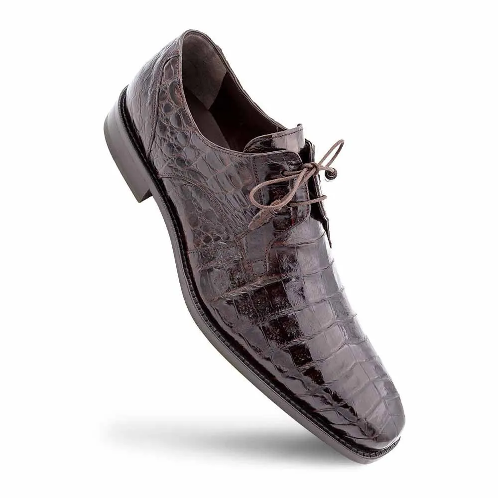 Fall Dress And Shoes Mezlan of Spain Genuine Crocodile Skin Brown Derby Shoes ANDERSON (USA Men Size)