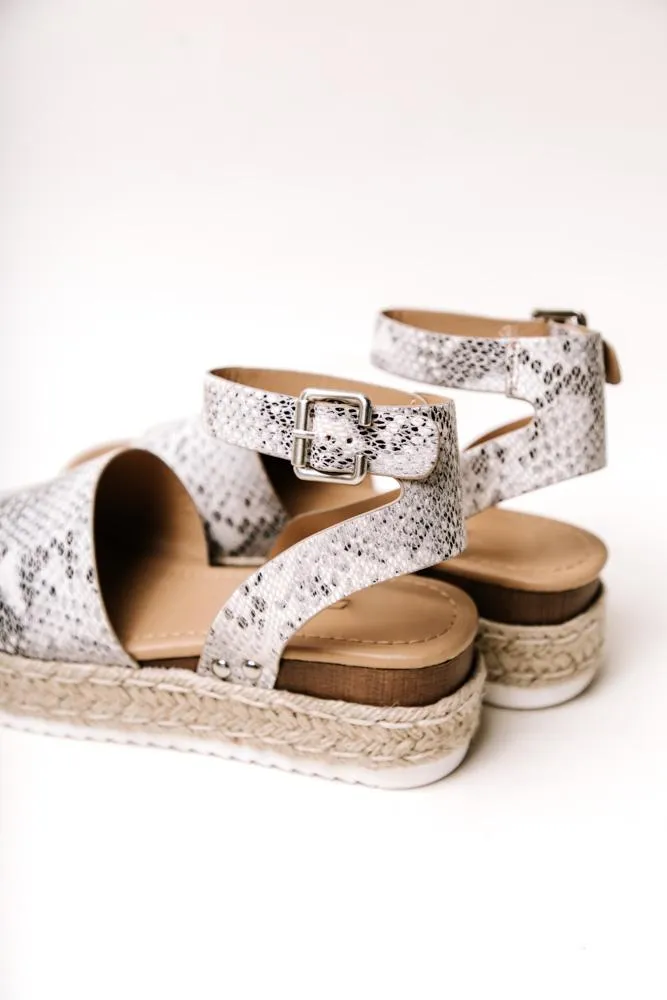 Miranda Espadrille Sandal in Snake Print - FINAL SALE Denim Espadrilles Wedge