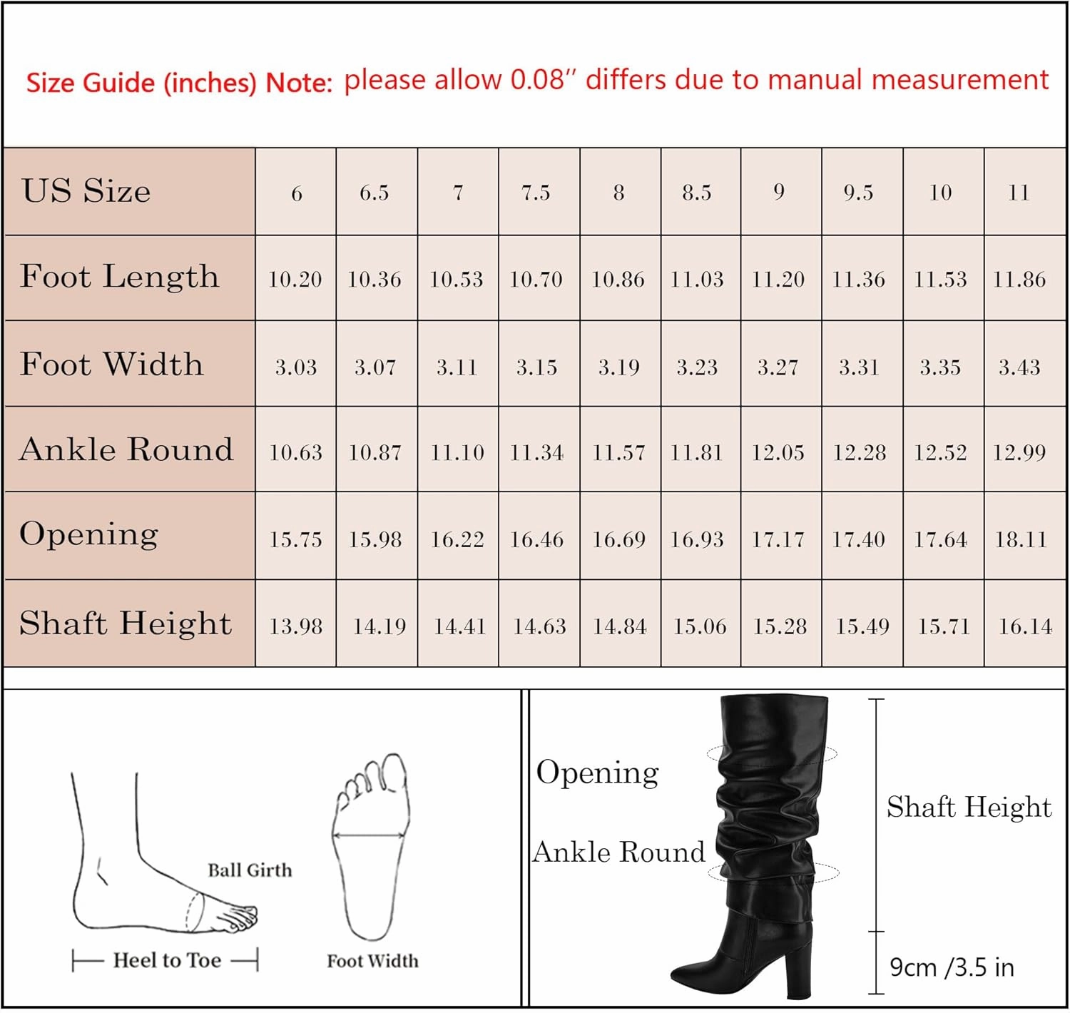 Modatope Knee High Boots Women Fold Over Knee High Boots Chunky High Heels Long Boots Zipper Pointed Toe Dress Tall Boots for Women Tie Up Boots Knee High